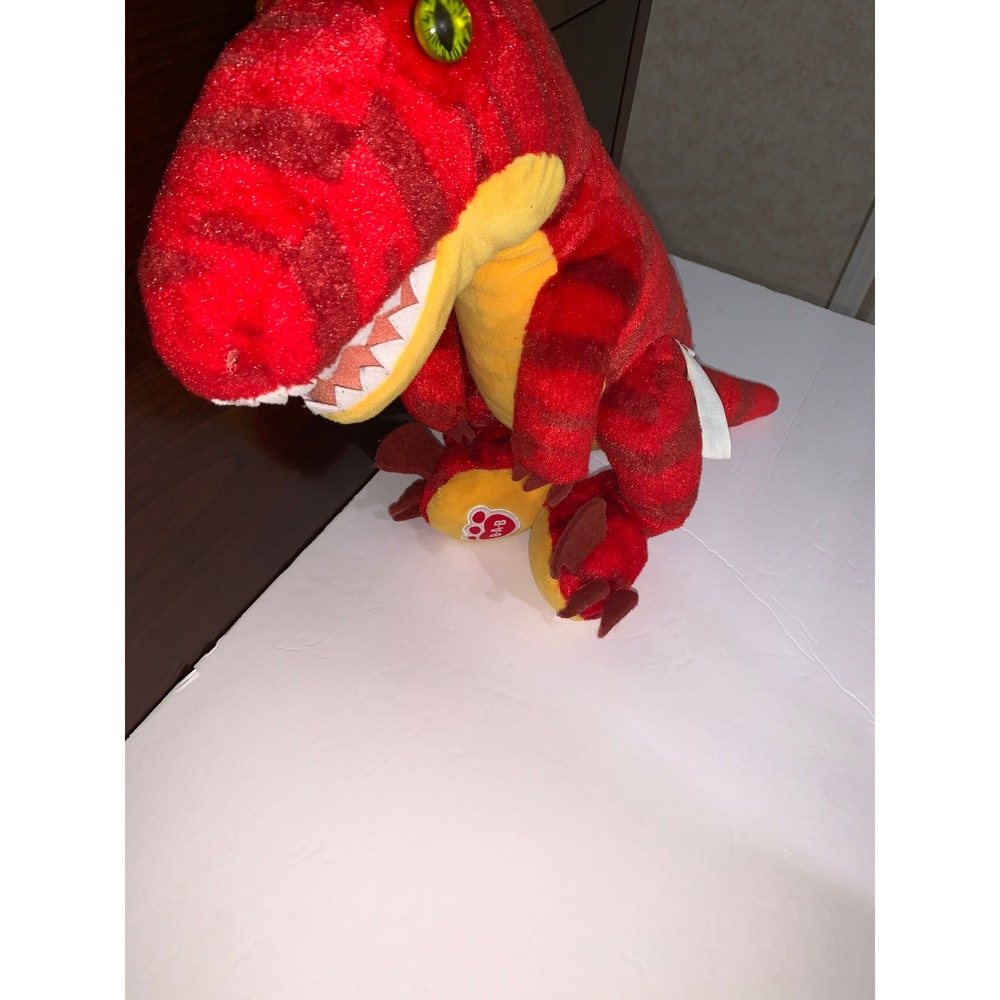 Build-A-Bear Workshop Red Striped T-Rex Dinosaur Plush Stuffed Animal Toy - Picture 6 of 12